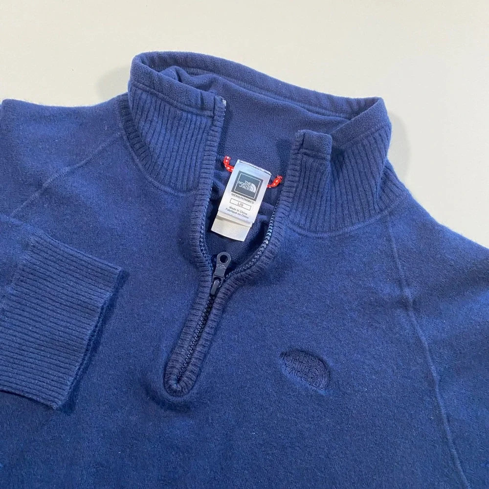 The‎ North Face Mens Fleece 1/4 Zip Pullover Navy Blue Size L G